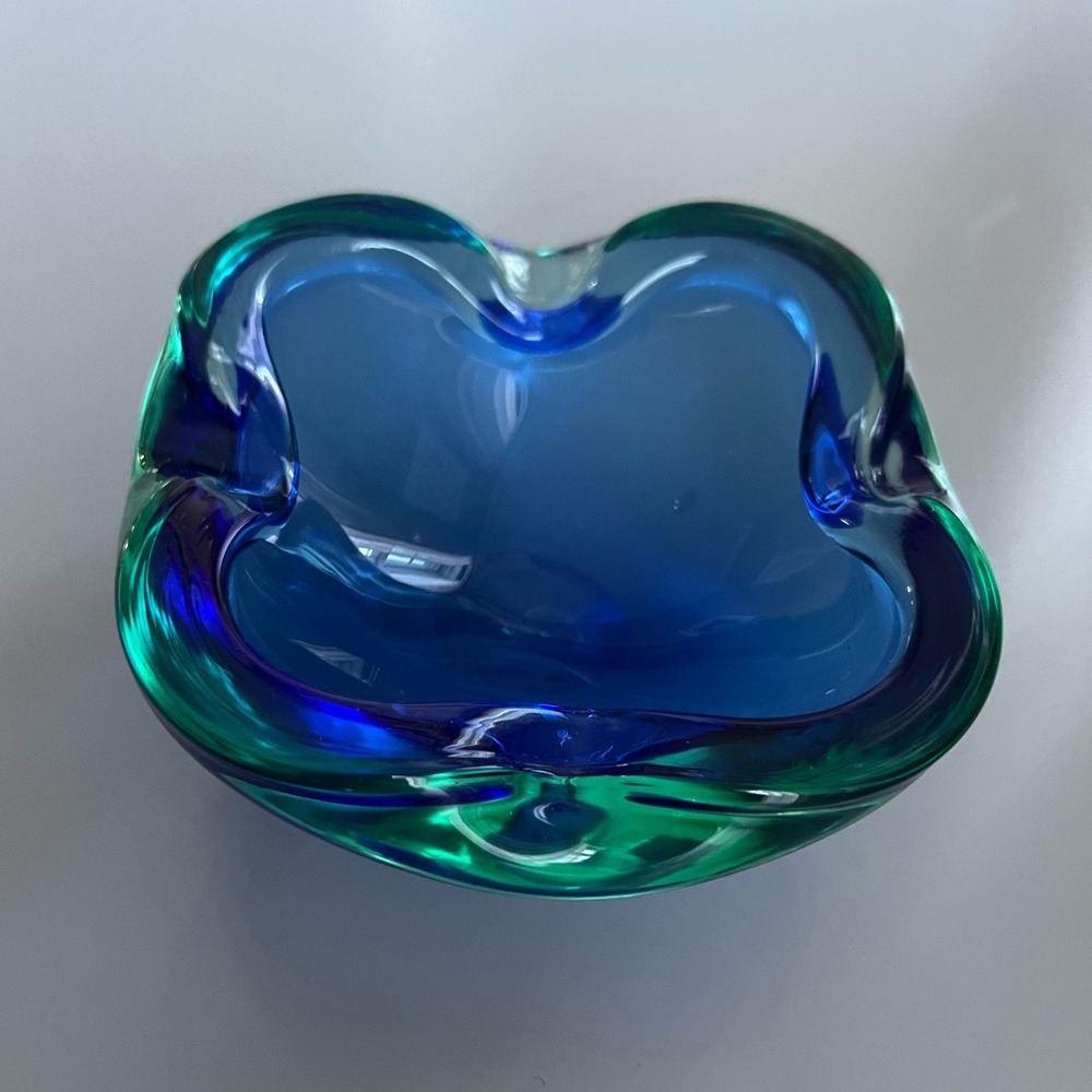 Vintage murano blue/green glass